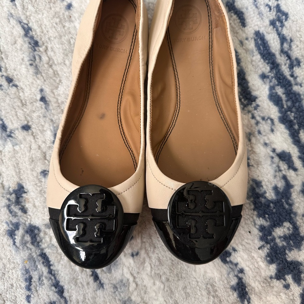 Tory Burch Beige and Black Women's Shoes